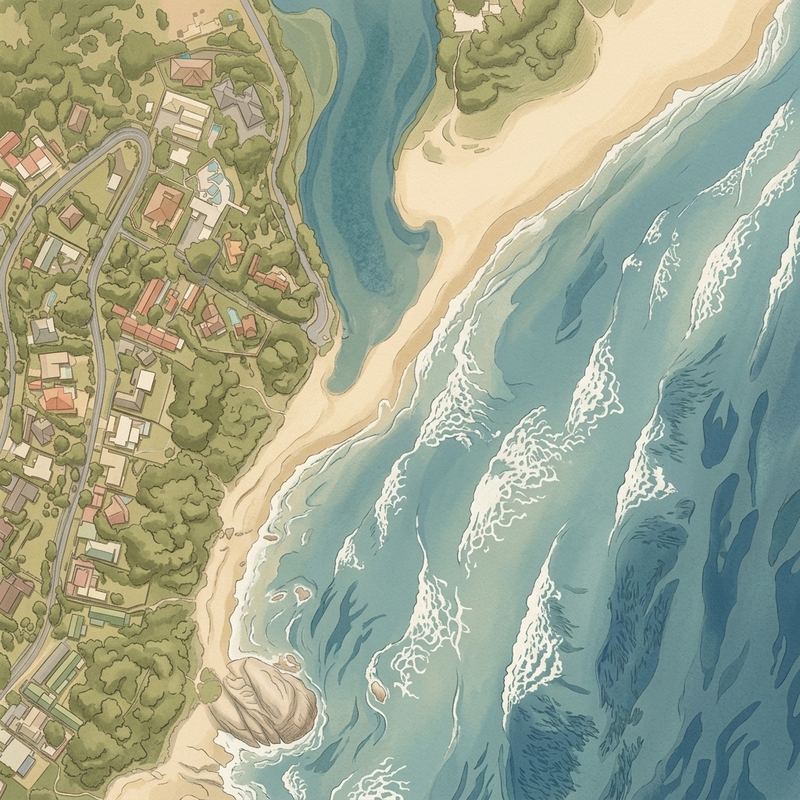 Aerial map of Southbroom Beach
