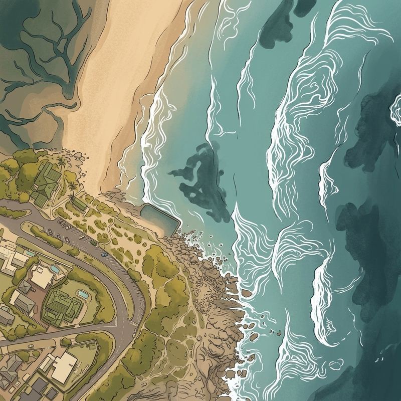 Aerial map of Southbroom Main Beach