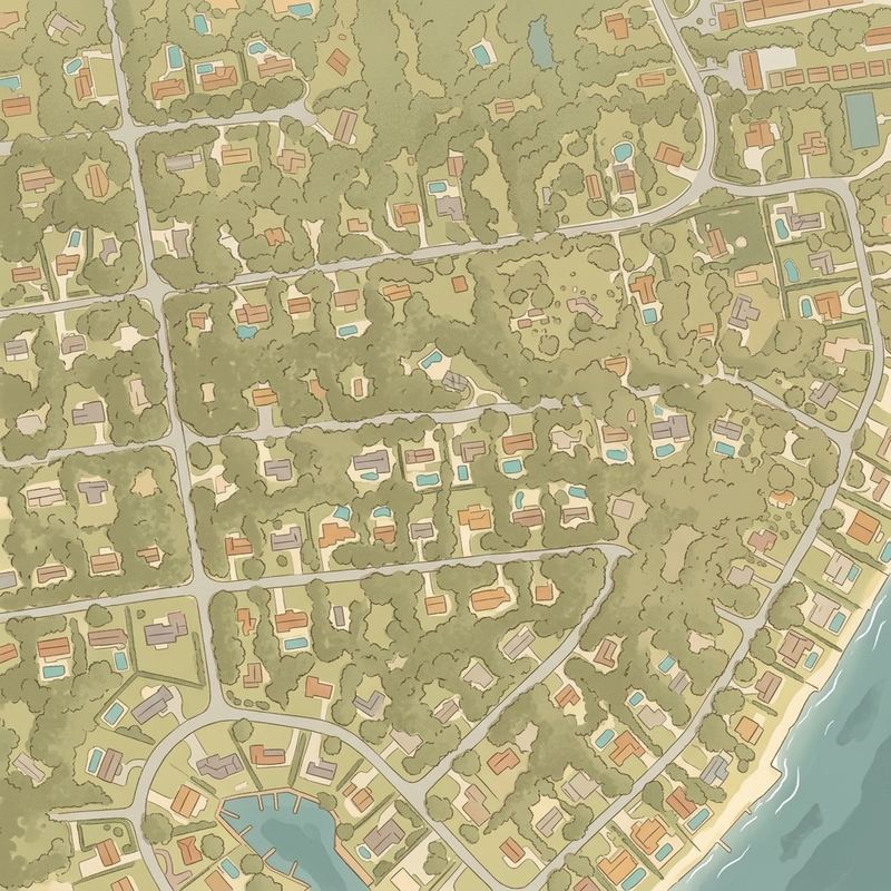 Aerial map of Squires Beach