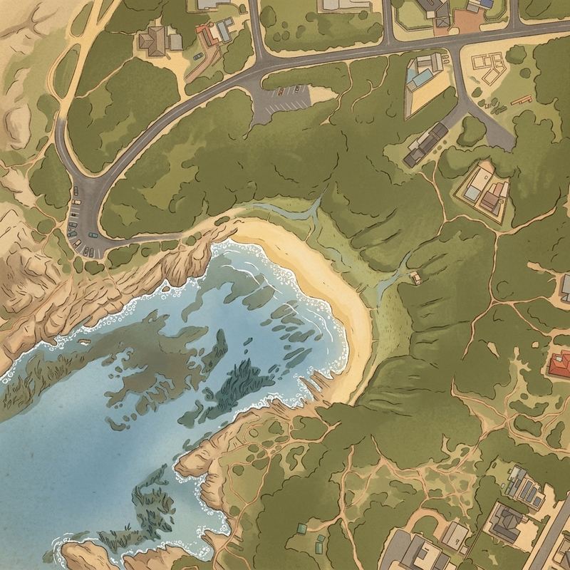 Aerial map of Stanford's Cove Beach/ Stanfordsbaai
