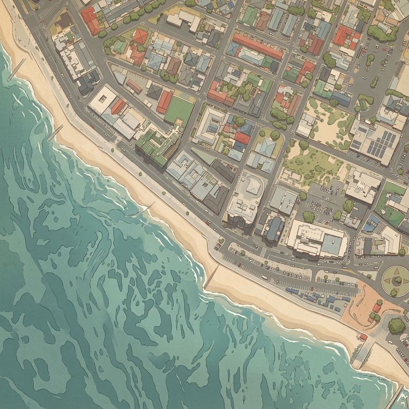Aerial map of Strand Beach