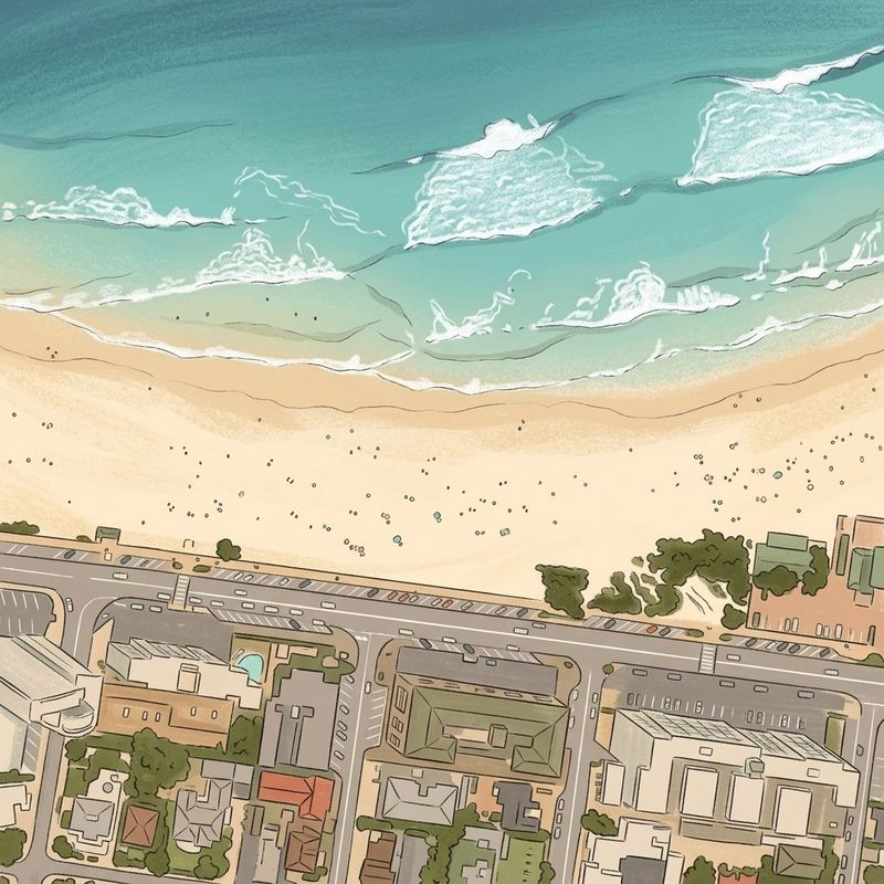 Aerial map of Strand Beach