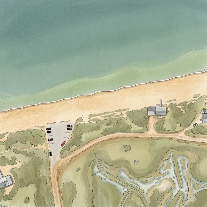 Aerial map of Sunken Meadow Beach