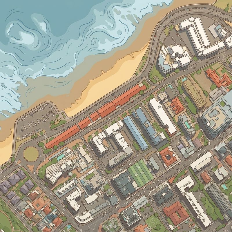 Aerial map of Sunset Beach