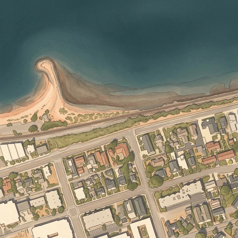 Aerial map of Sunset Beach