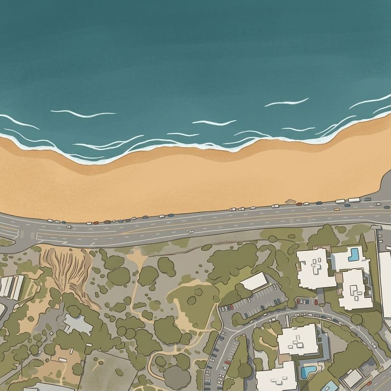 Aerial map of Sunset Beach