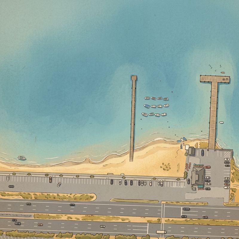 Aerial map of Sunset Beach