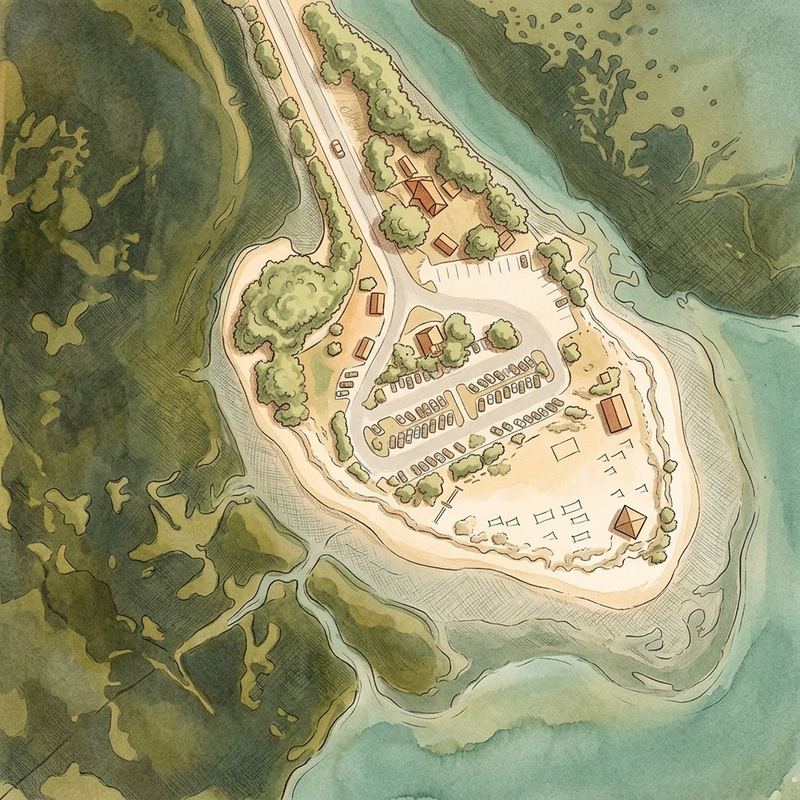 Aerial map of Sunset Beach