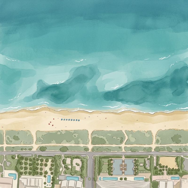 Aerial map of Surfside Beach