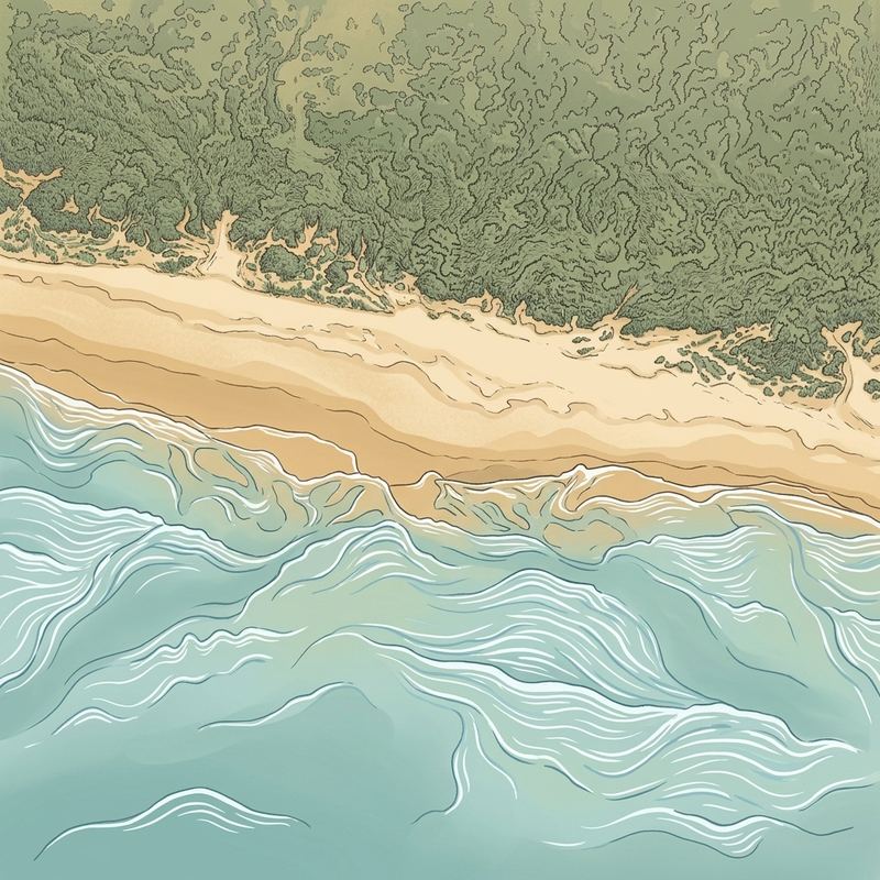 Aerial map of Swartvlei Beach