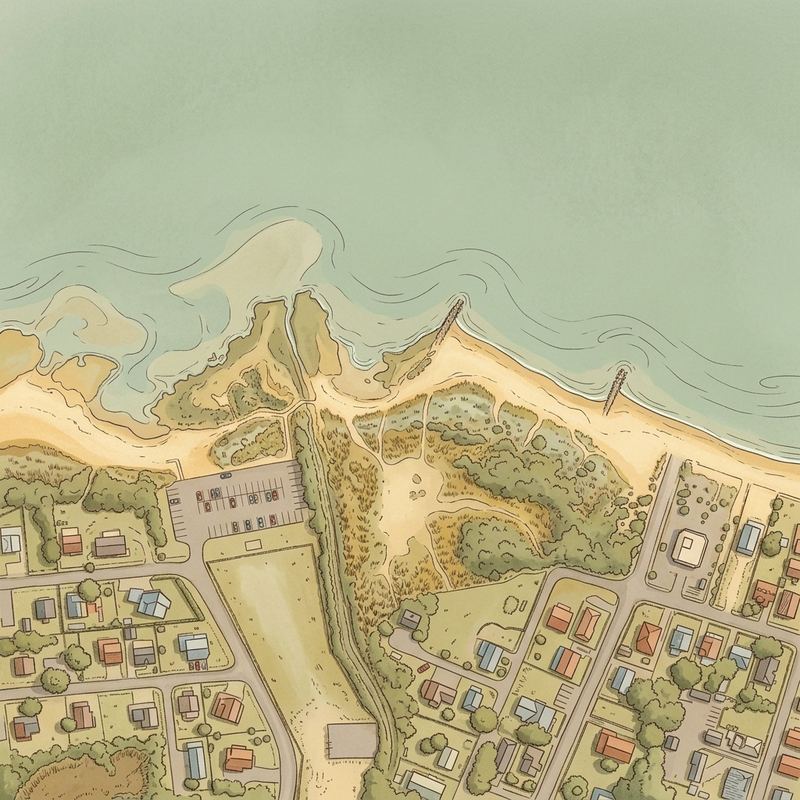 Aerial map of Swift's Beach