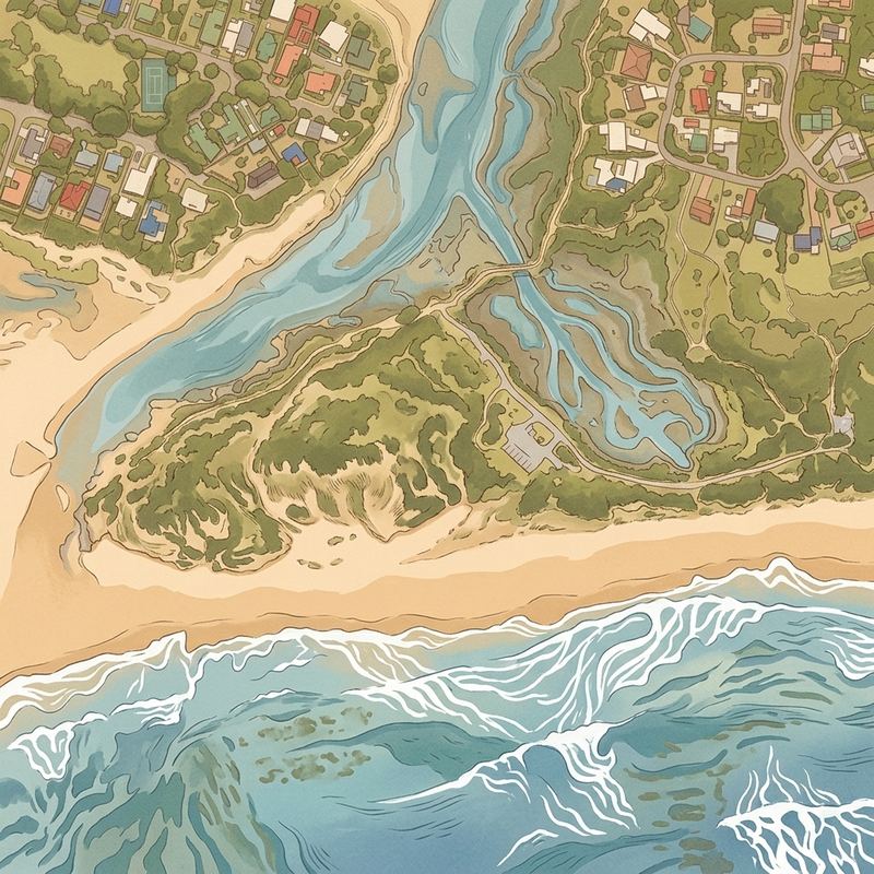 Aerial map of The Island Beach Section