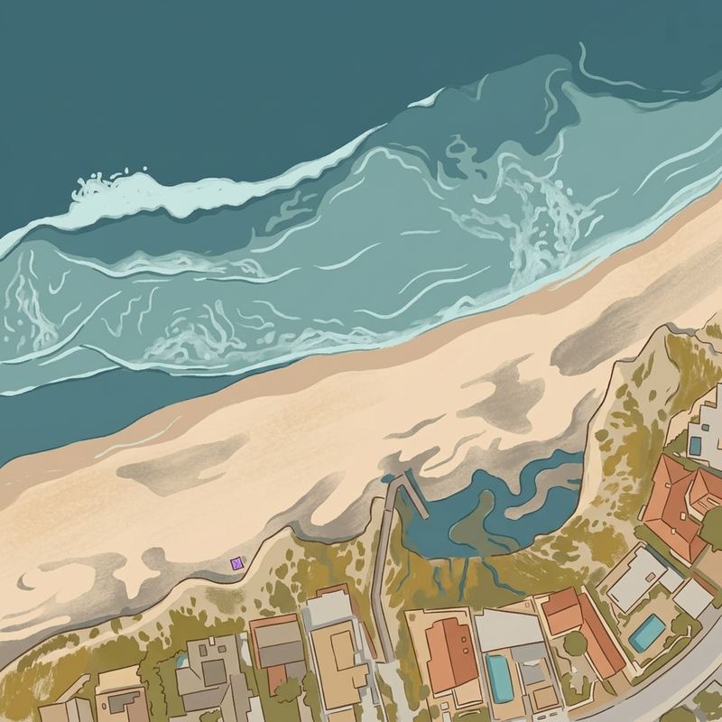 Aerial map of Tide Beach Park