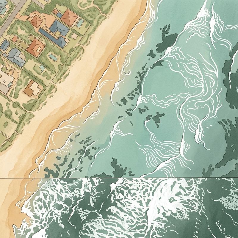 Aerial map of Tiffany's Beach