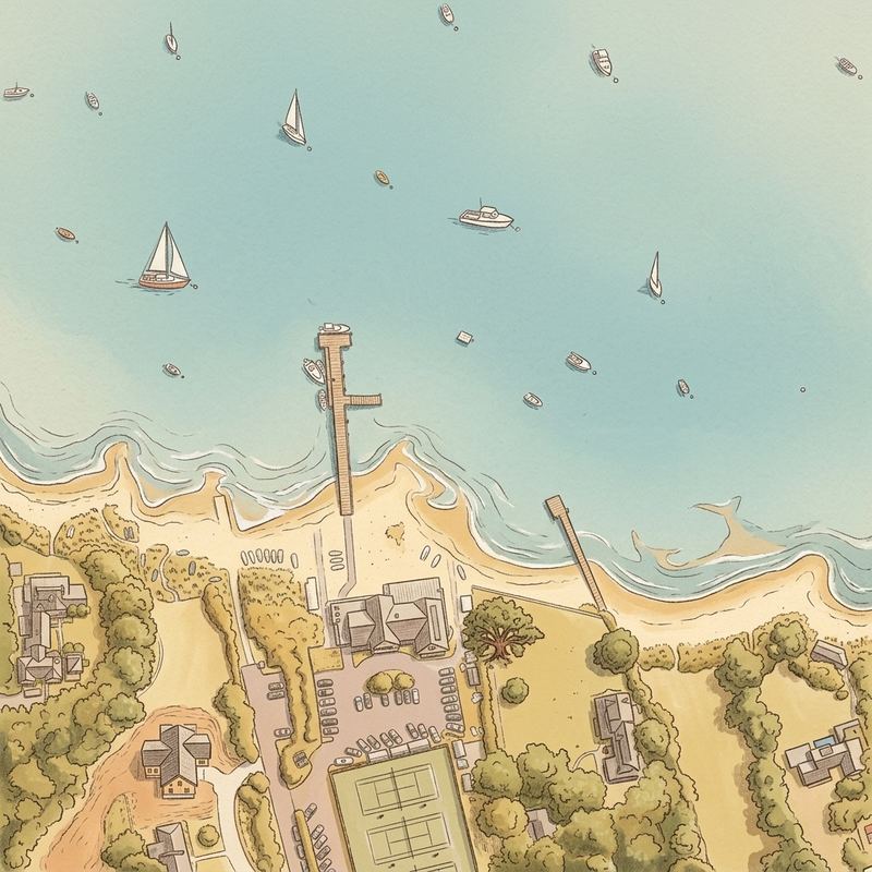 Aerial map of Tisbury Town Beach