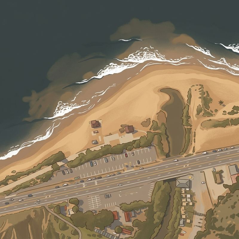 Aerial map of Topanga Beach