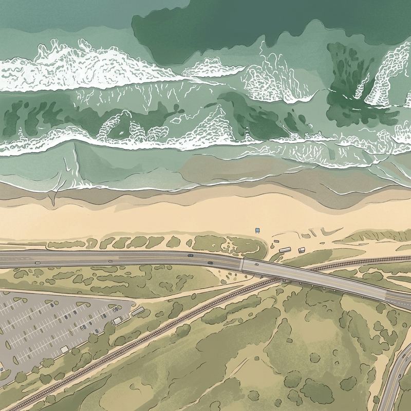 Aerial map of Torrey Pines State Beach