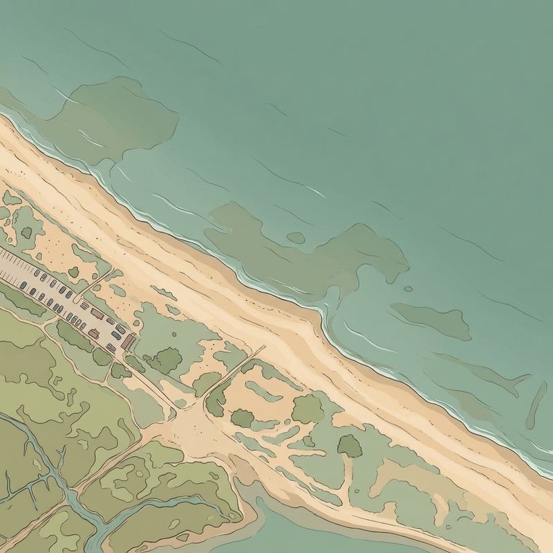 Aerial map of Town Neck Beach