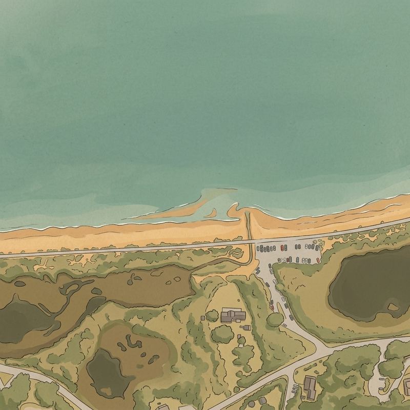Aerial map of Trunk River Beach