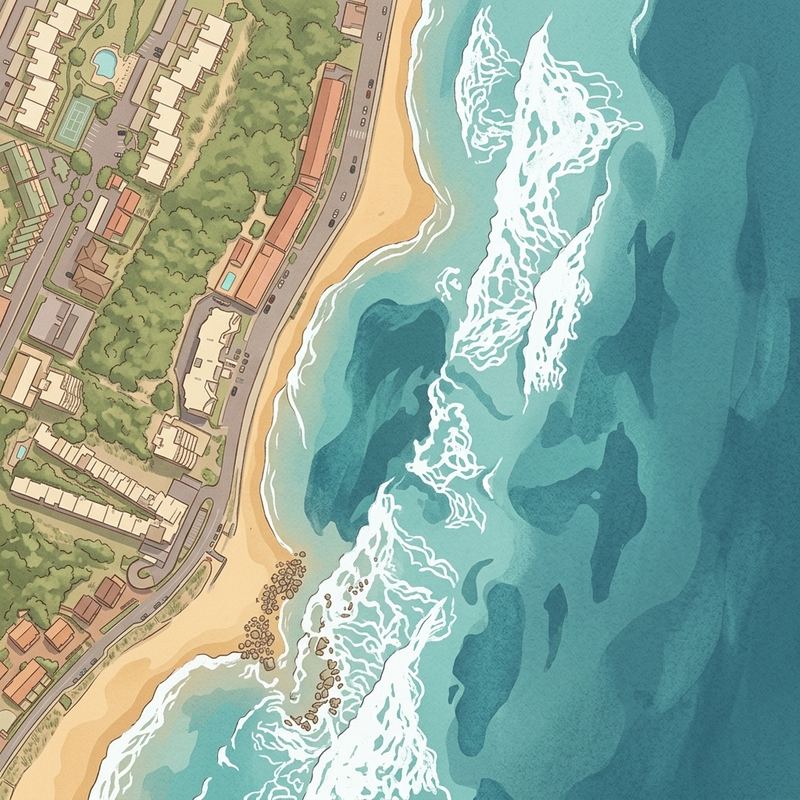 Aerial map of Umdloti beach tidal pool