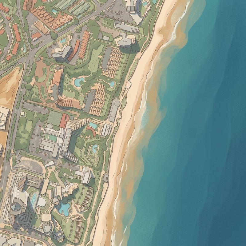 Aerial map of uMhlanga Main Beach