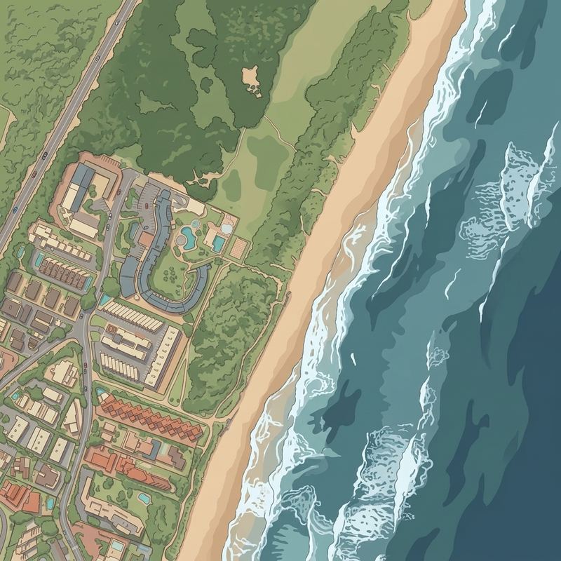 Aerial map of uMhlanga Rocks Beach