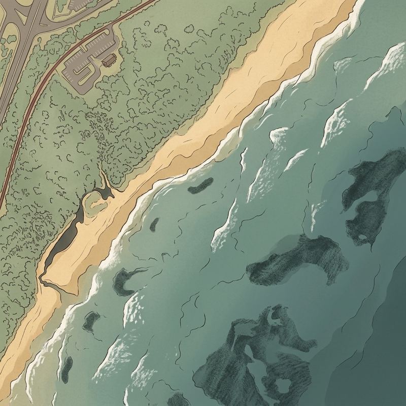 Aerial map of Umtentweni Public Beach