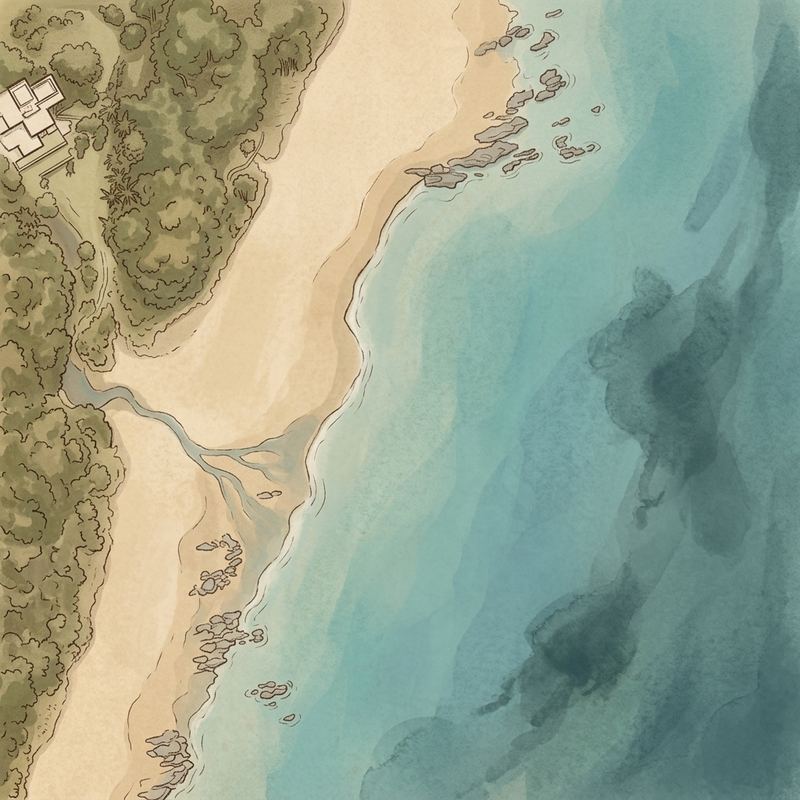 Aerial map of Umzumbe Beach