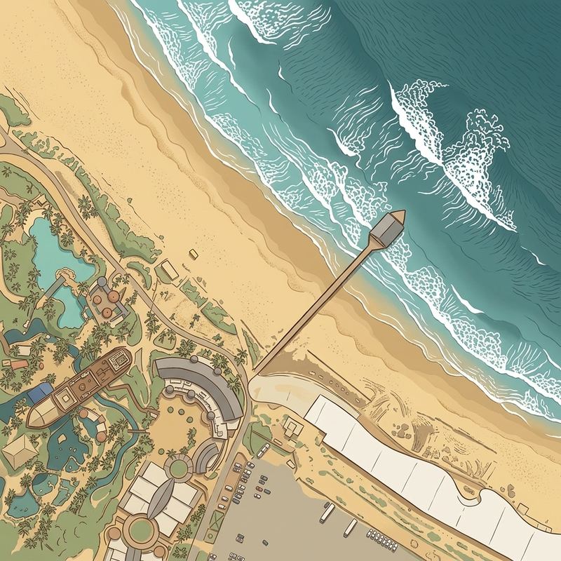 Aerial map of Ushaka Beach