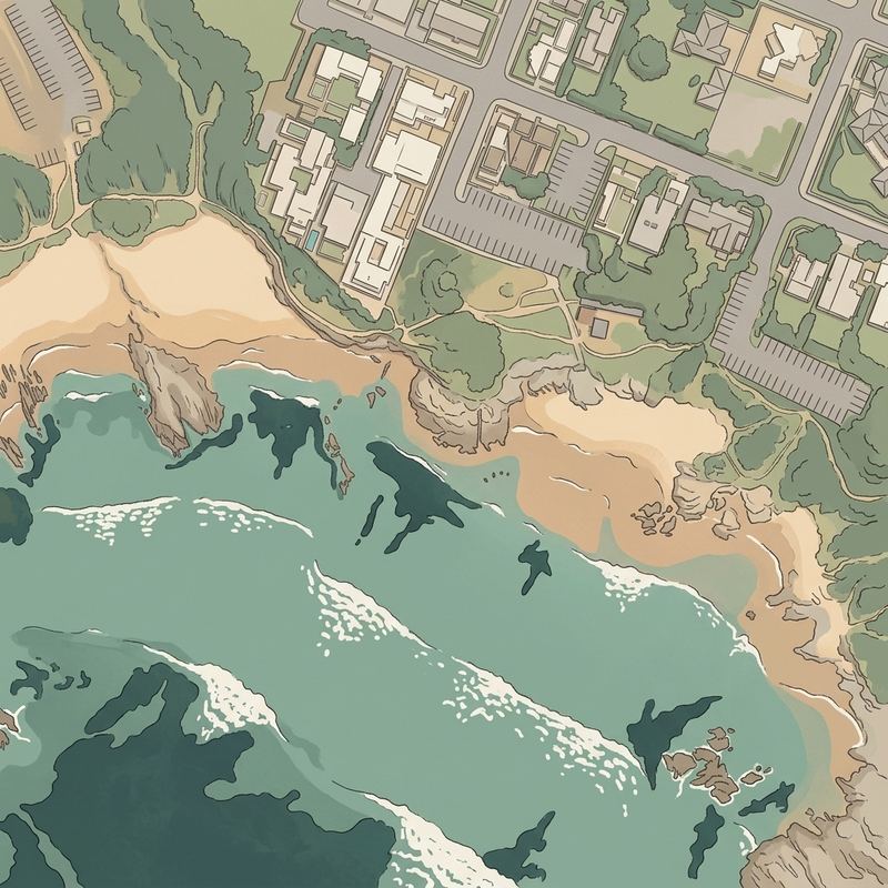 Aerial map of Voëlklip Beach
