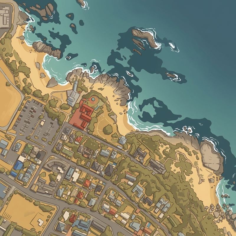 Aerial map of Water's Edge Beach