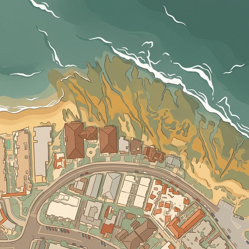Aerial map of Whispering Sands Beach