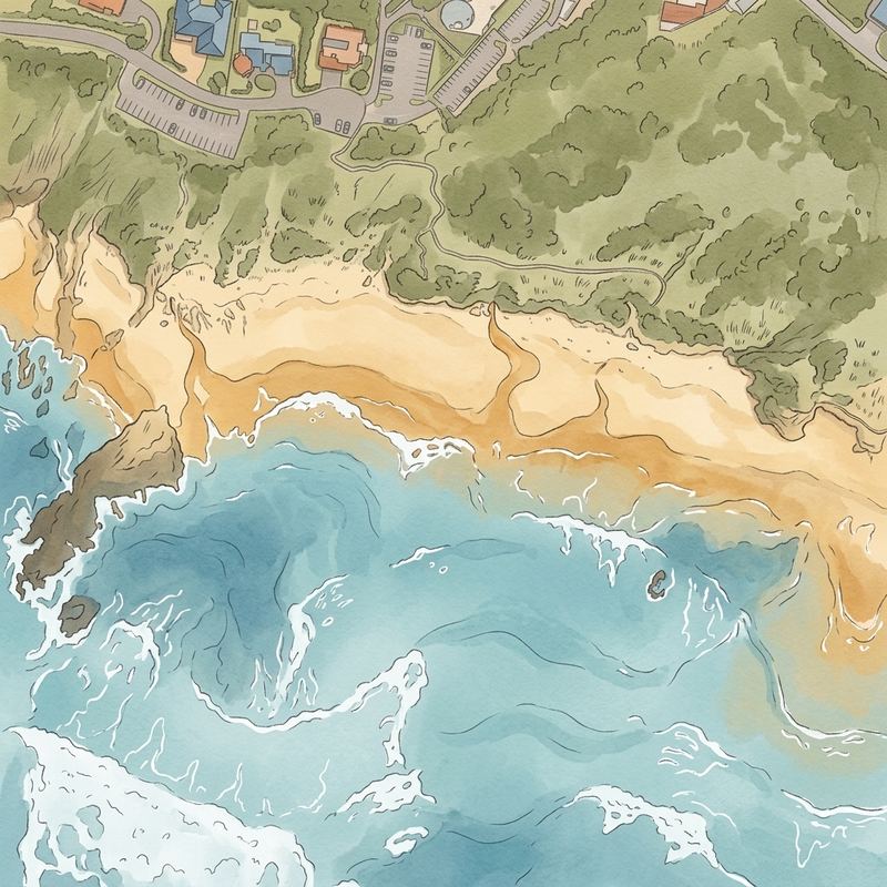 Aerial map of Wilderness beach viewpoint