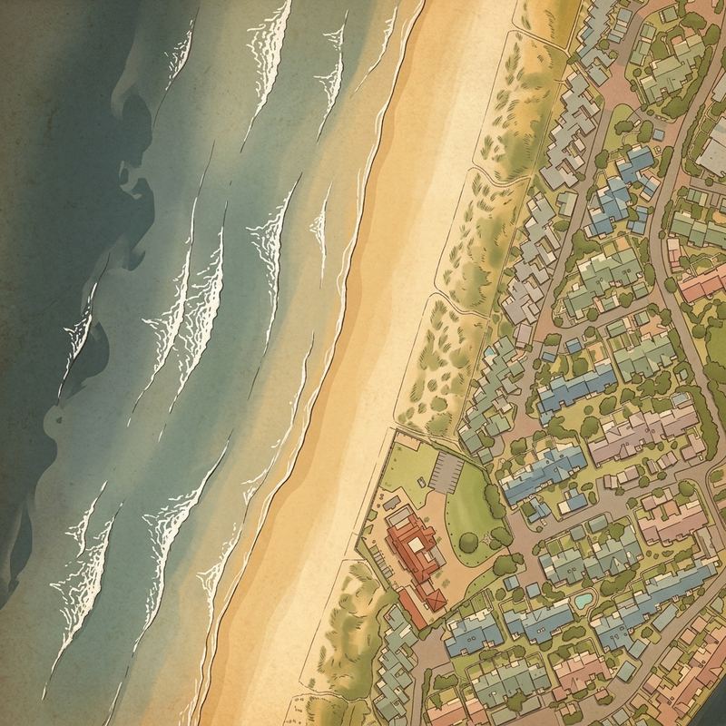 Aerial map of Woodbridge Island Beach
