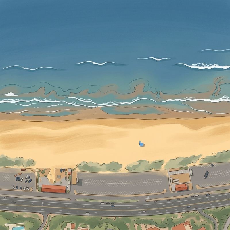 Aerial map of Zuma Beach